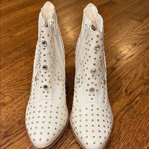 Coconuts by Matisse White Studded Ankle Boots